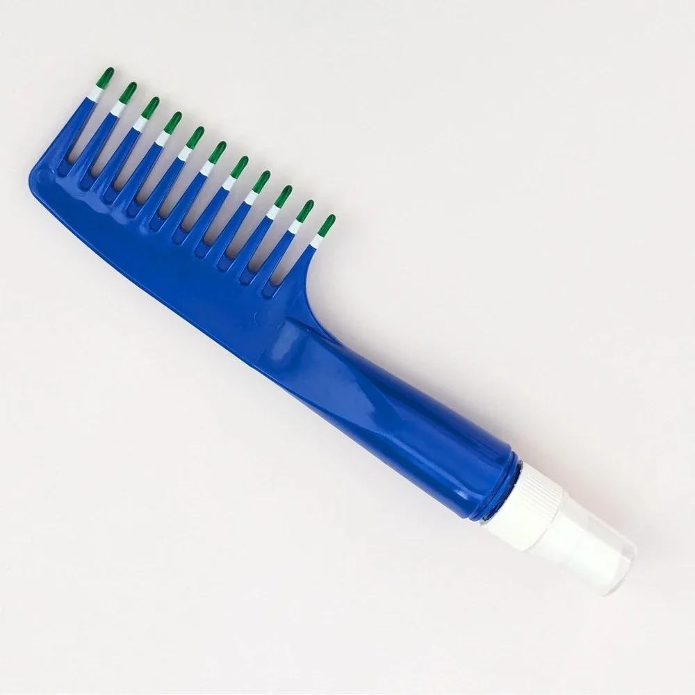 Vintage MEBCO Blue Twice Dipped Wide Tooth Hair Comb w/Spray Bottle Handle